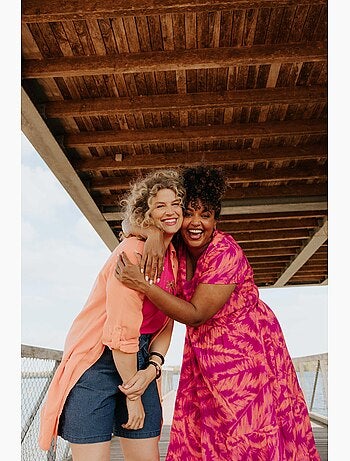 Chemise longue en lin et viscose unie