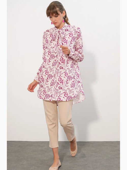 Chemise longue en viscose à fleurs bdart - Kiabi Chemise longue en viscose à fleurs bdart - Kiabi