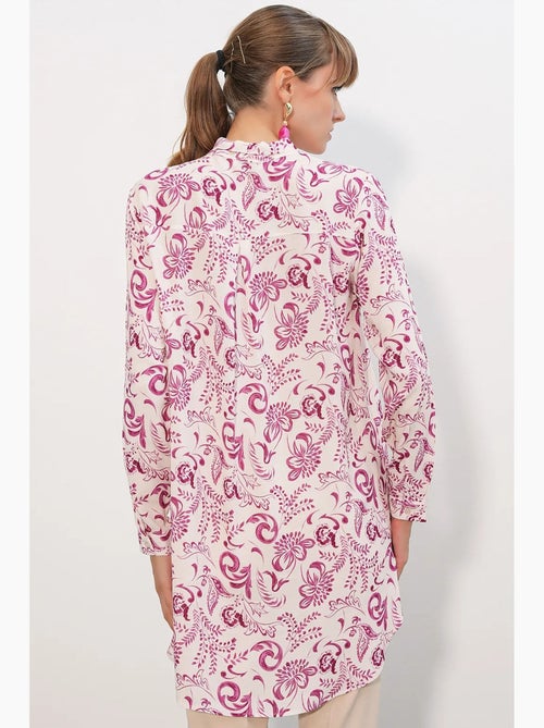 Chemise longue en viscose à fleurs bdart - Kiabi Chemise longue en viscose à fleurs bdart - Kiabi