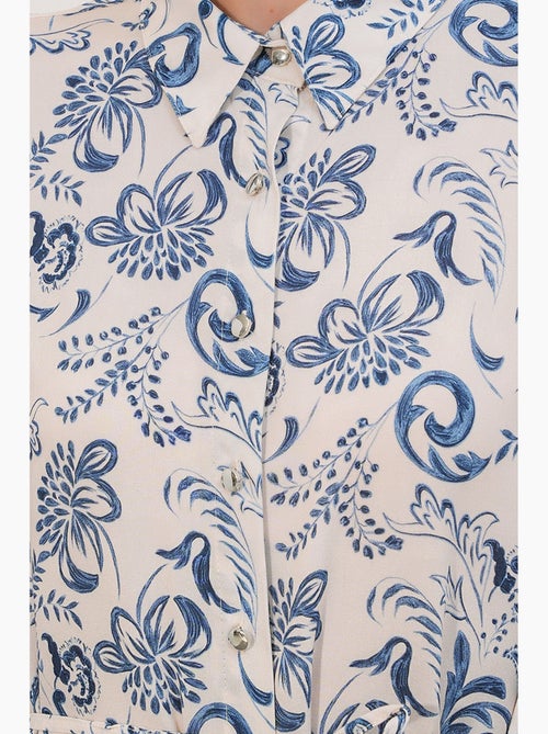 Chemise longue en viscose crêpe à fleurs avec ceinture bdart - Kiabi Chemise longue en viscose crêpe à fleurs avec ceinture bdart - Kiabi