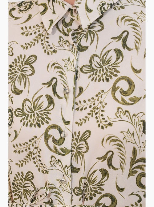 Chemise longue en viscose crêpe à fleurs avec ceinture bdart - Kiabi Chemise longue en viscose crêpe à fleurs avec ceinture bdart - Kiabi