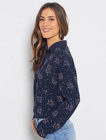 Chemise longue fluide imprimée 'fleurs' - Kiabi