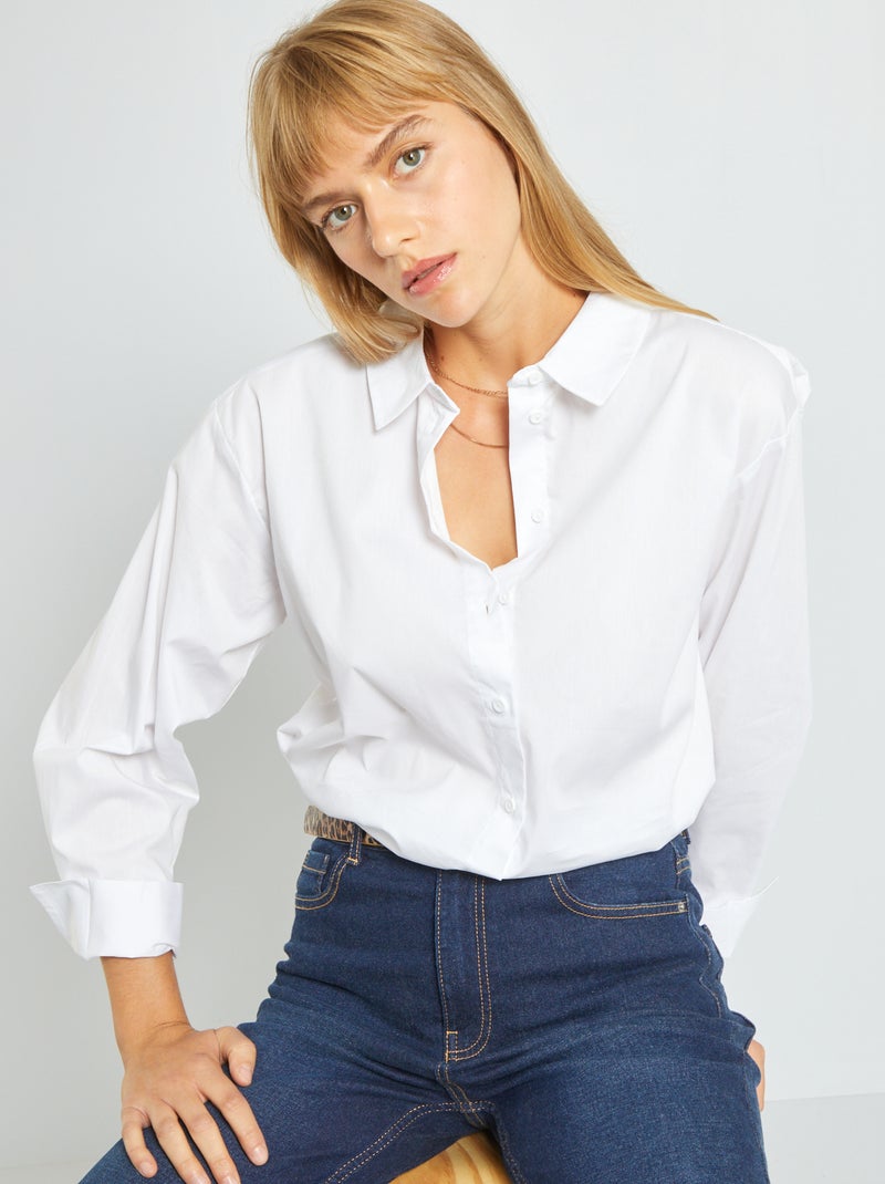Chemise longue 'JDY' blanc - Kiabi