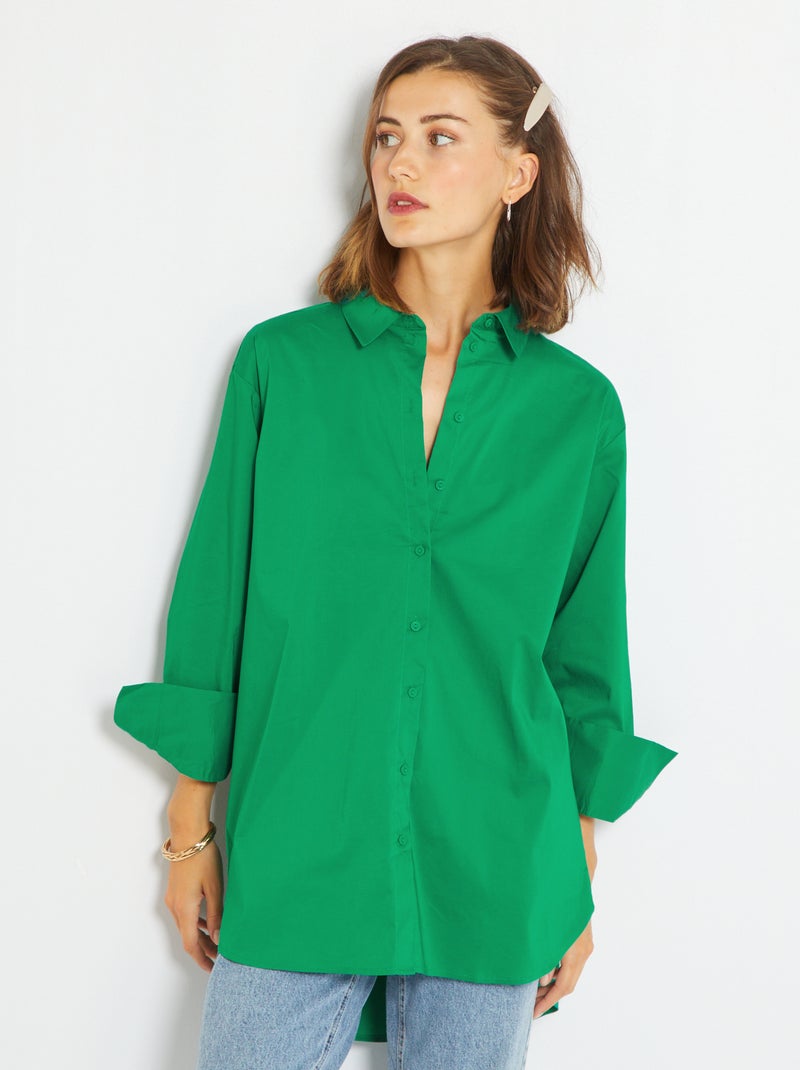 Chemise longue 'JDY' Vert - Kiabi