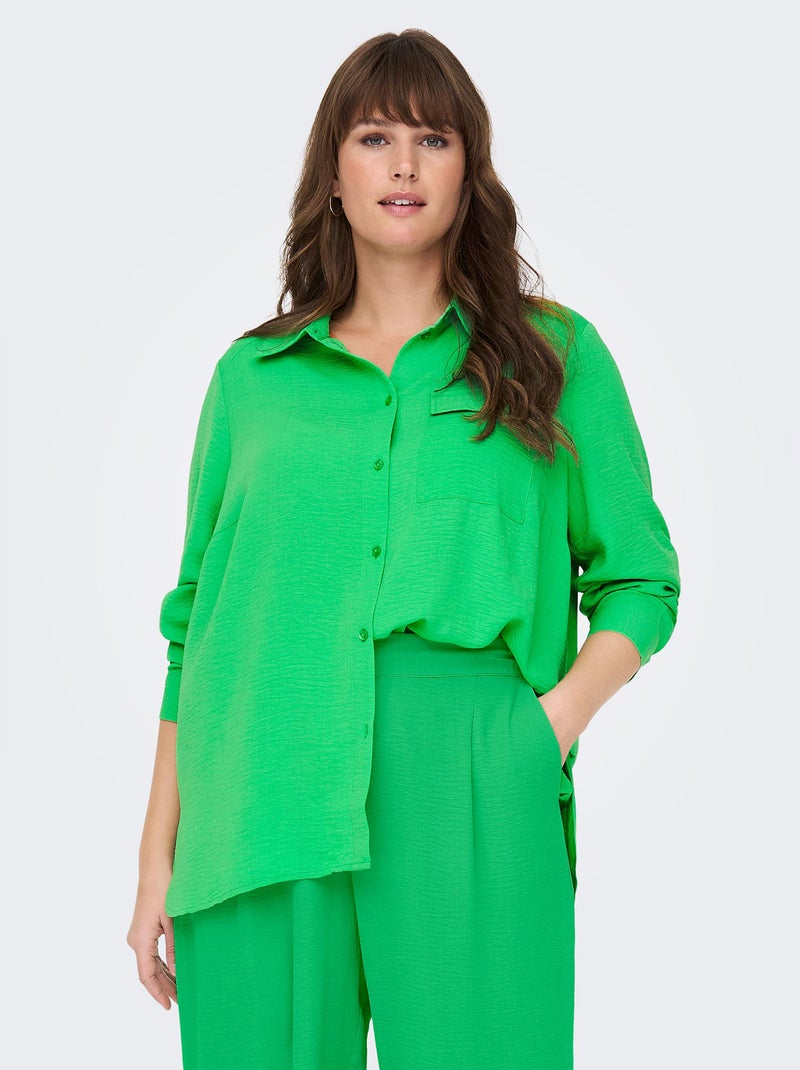 Chemise longue 'Only Carmakoma' Vert - Kiabi