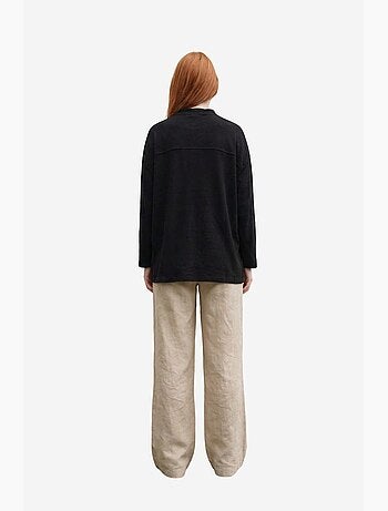 Chemise longue oversize à manches longues en mélange de lin my fashion