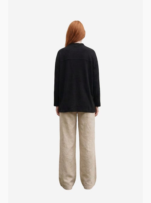 Chemise longue oversize à manches longues en mélange de lin my fashion - Kiabi
