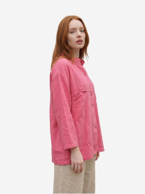 Chemise longue oversize à manches longues en mélange de lin my fashion - Kiabi
