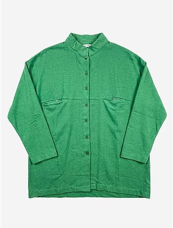 Chemise longue oversize à manches longues en mélange de lin my fashion