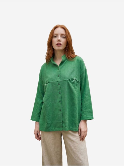 Chemise longue oversize à manches longues en mélange de lin my fashion - Kiabi Chemise longue oversize à manches longues en mélange de lin my fashion - Kiabi