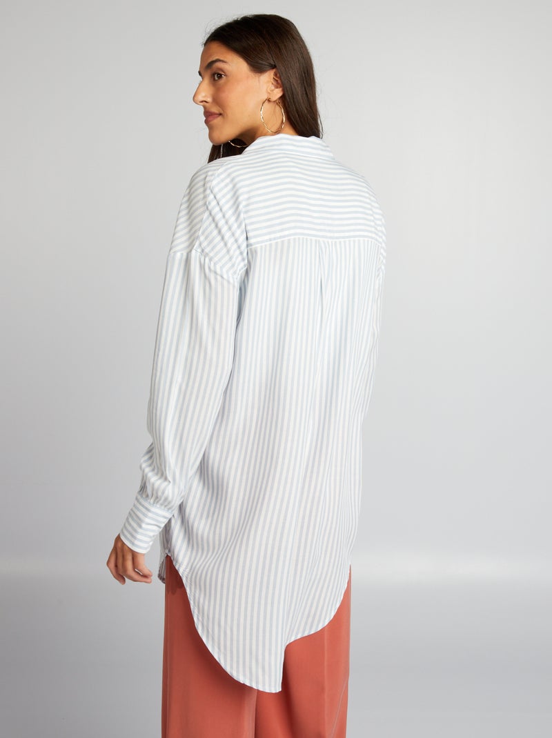 Chemise longue rayée Bleu rayé - Kiabi