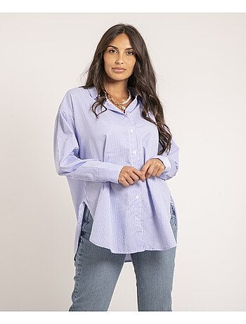 Chemise longue rayures OLAURE
