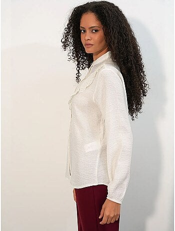 Chemise longue tissée à col mao bdart