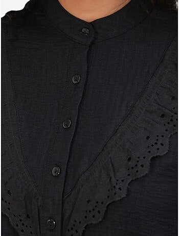 Chemise longue tissée à col mao bdart