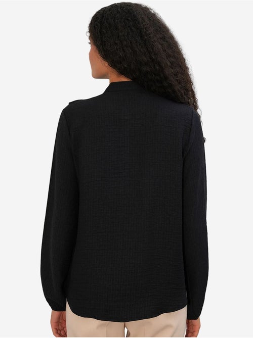 Chemise longue tissée à col mao bdart - Kiabi Chemise longue tissée à col mao bdart - Kiabi