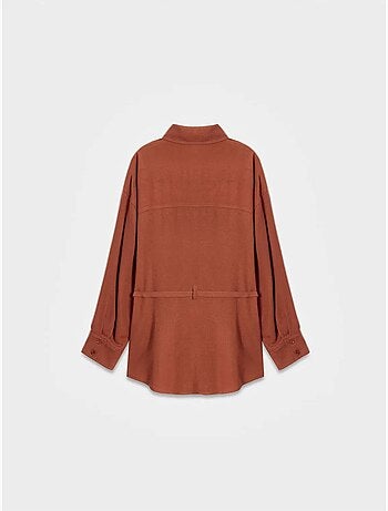 Chemise longue tissée avec ceinture dilvin