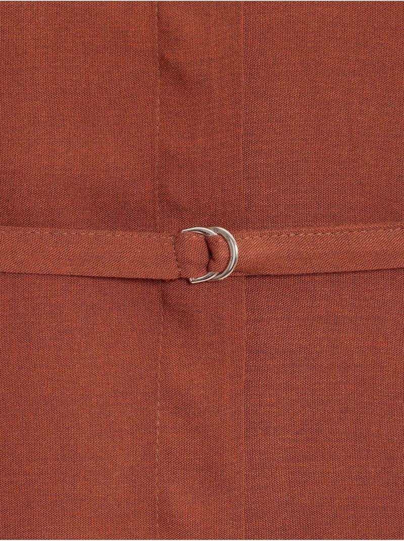 Chemise longue tissée avec ceinture dilvin Terracotta - Kiabi