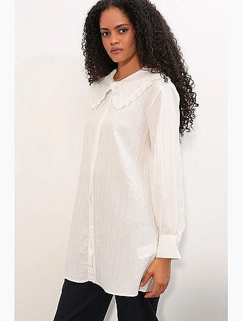 Chemise longue tissée femme à col bébé bdart