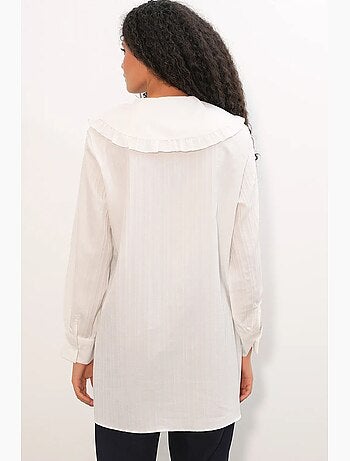 Chemise longue tissée femme à col bébé bdart