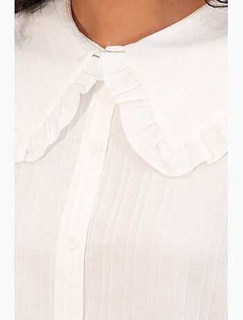 Chemise longue tissée femme à col bébé bdart