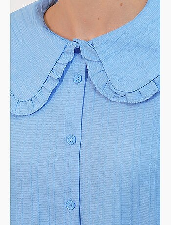 Chemise longue tissée femme à col bébé bdart