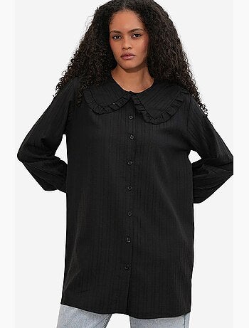 Chemise longue tissée femme à col bébé bdart