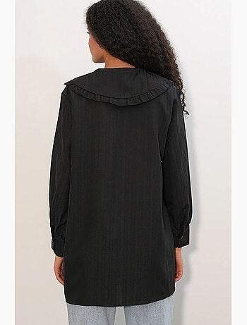 Chemise longue tissée femme à col bébé bdart