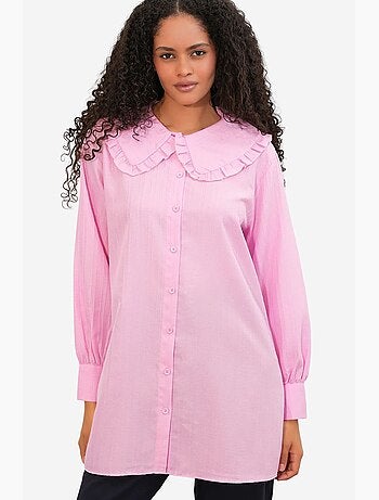 Chemise longue tissée femme à col bébé bdart