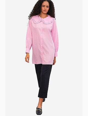 Chemise longue tissée femme à col bébé bdart