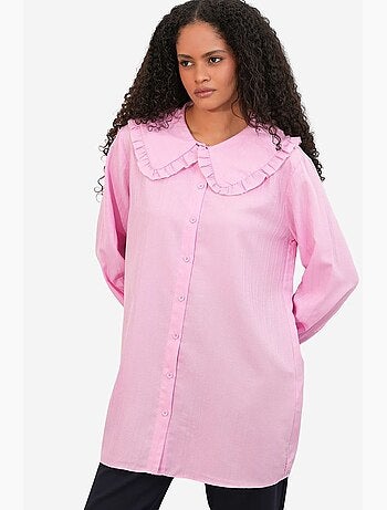 Chemise longue tissée femme à col bébé bdart