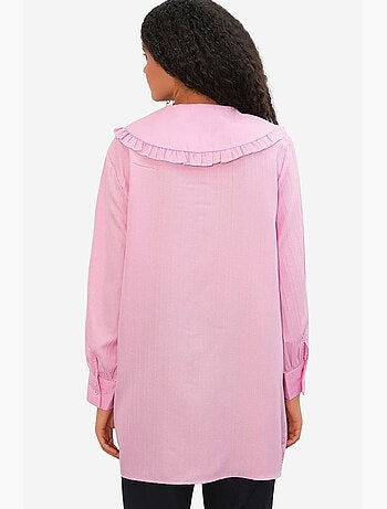 Chemise longue tissée femme à col bébé bdart