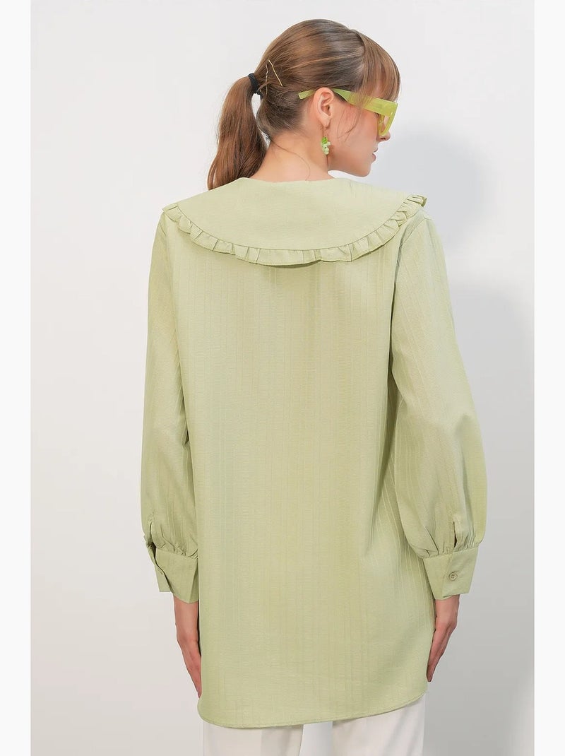 Chemise longue tissée femme à col bébé bdart Vert - Kiabi