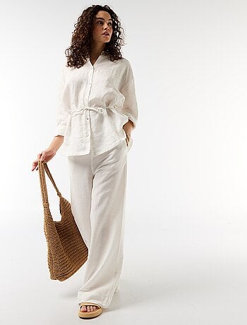 Chemise longue unie