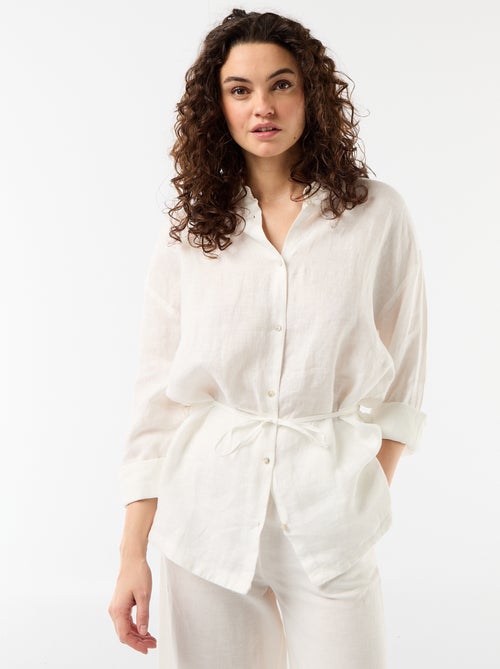 Chemise longue unie - Kiabi