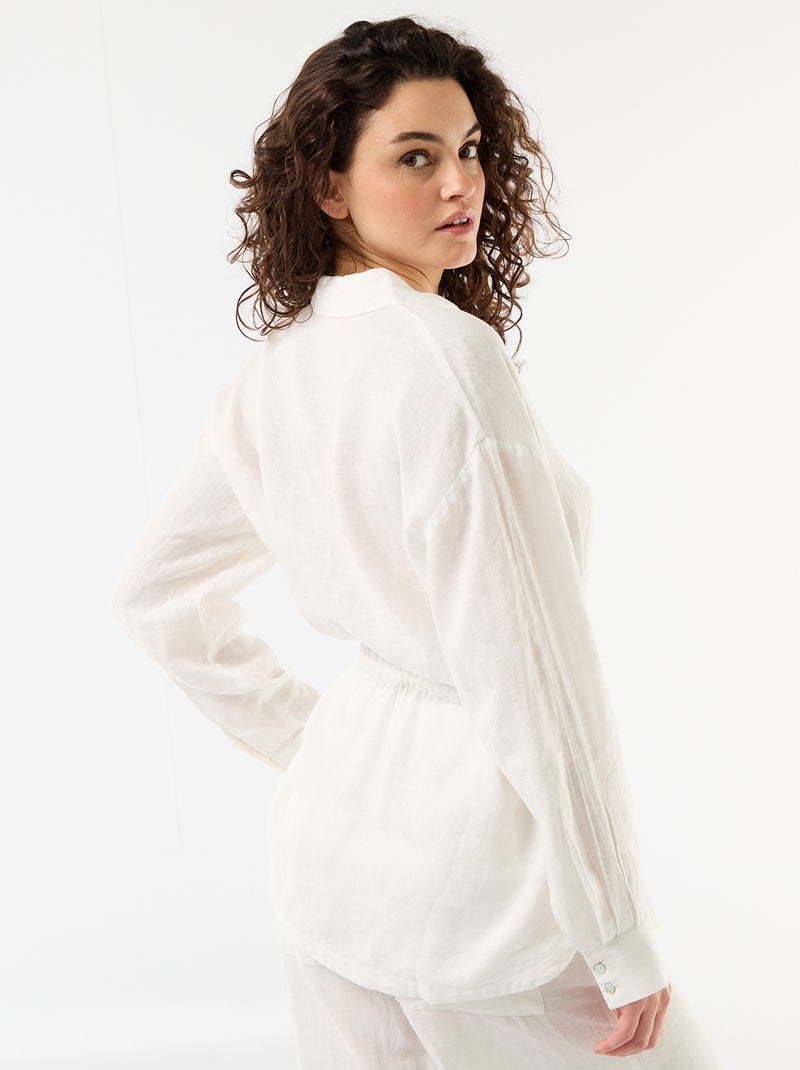Chemise longue unie Blanc - Kiabi