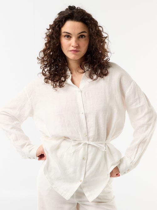 Chemise longue unie - Kiabi