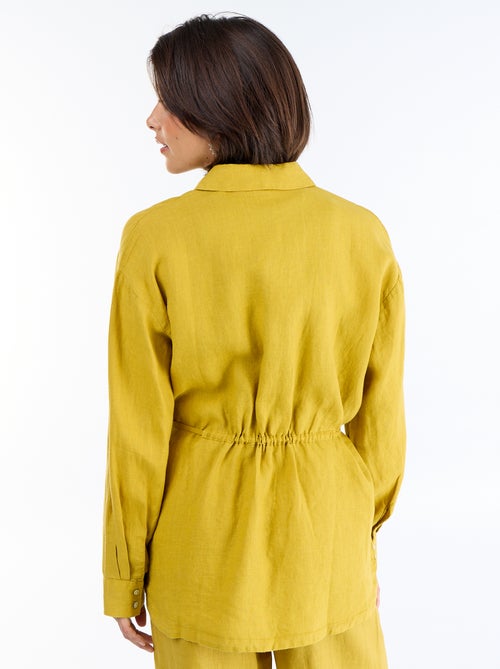 Chemise longue unie en lin - Kiabi Chemise longue unie en lin - Kiabi