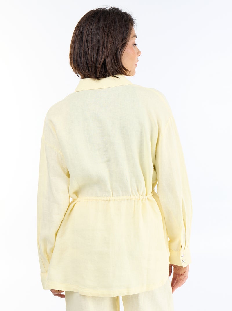 Chemise longue unie Jaune - Kiabi