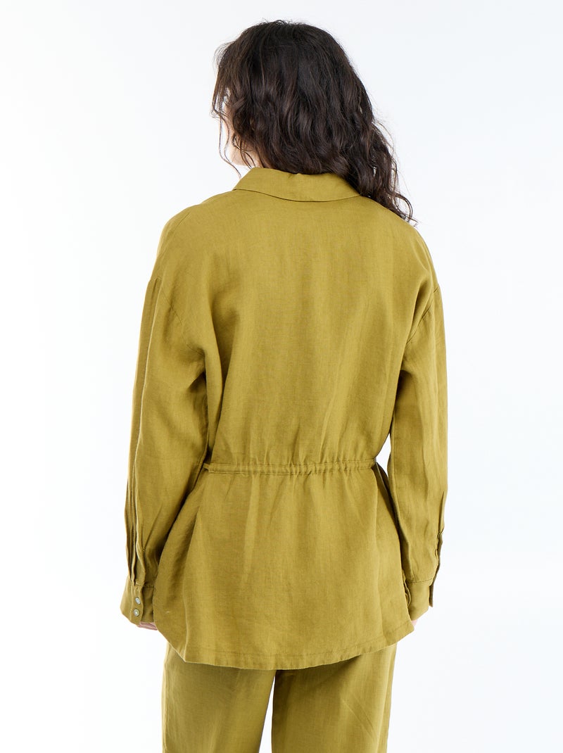 Chemise longue unie Vert - Kiabi