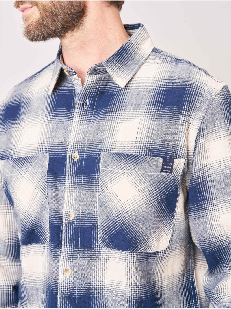 Chemise loose Homme à carreaux 'Deeluxe' Bleu marine - Kiabi