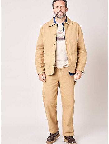 Chemise loose homme en toile épaisse 100% coton 'deeluxe'