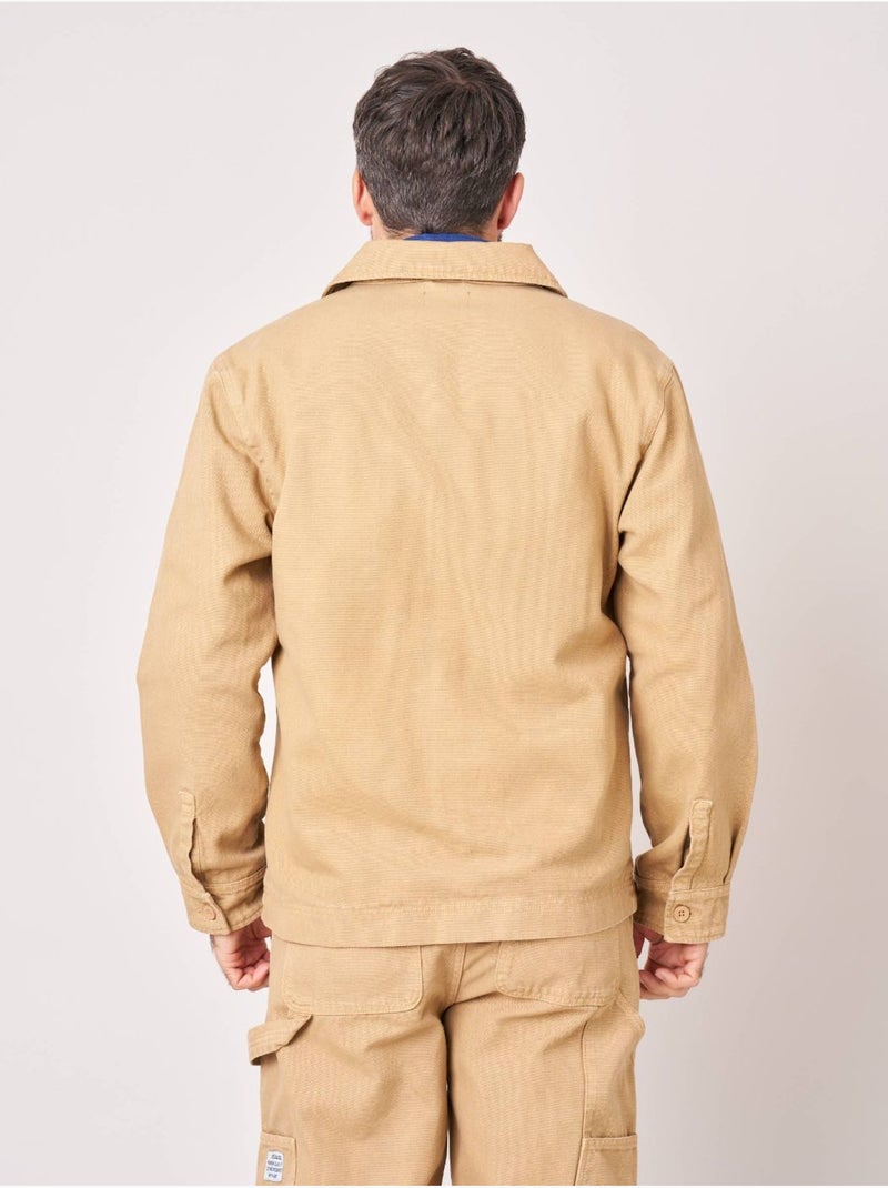 Chemise loose homme en toile épaisse 100% coton 'deeluxe' Marron cappuccino - Kiabi