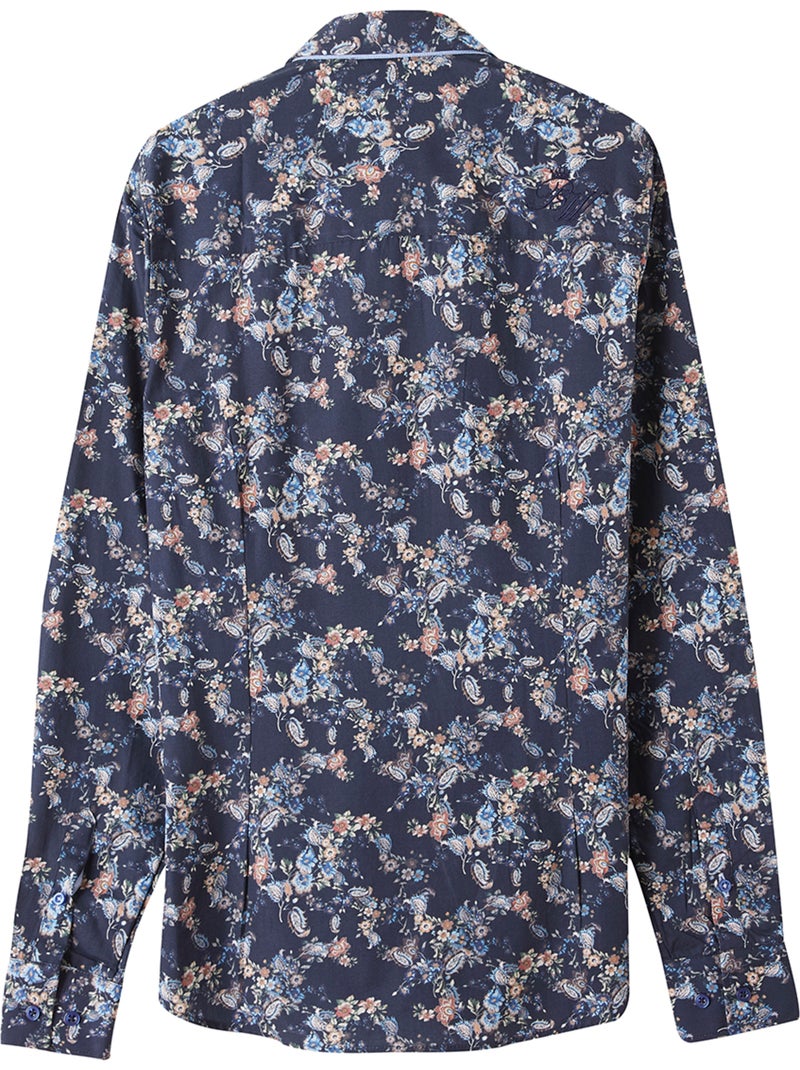 CHEMISE MADAME CASUAL BOUQUET Bleu - Kiabi