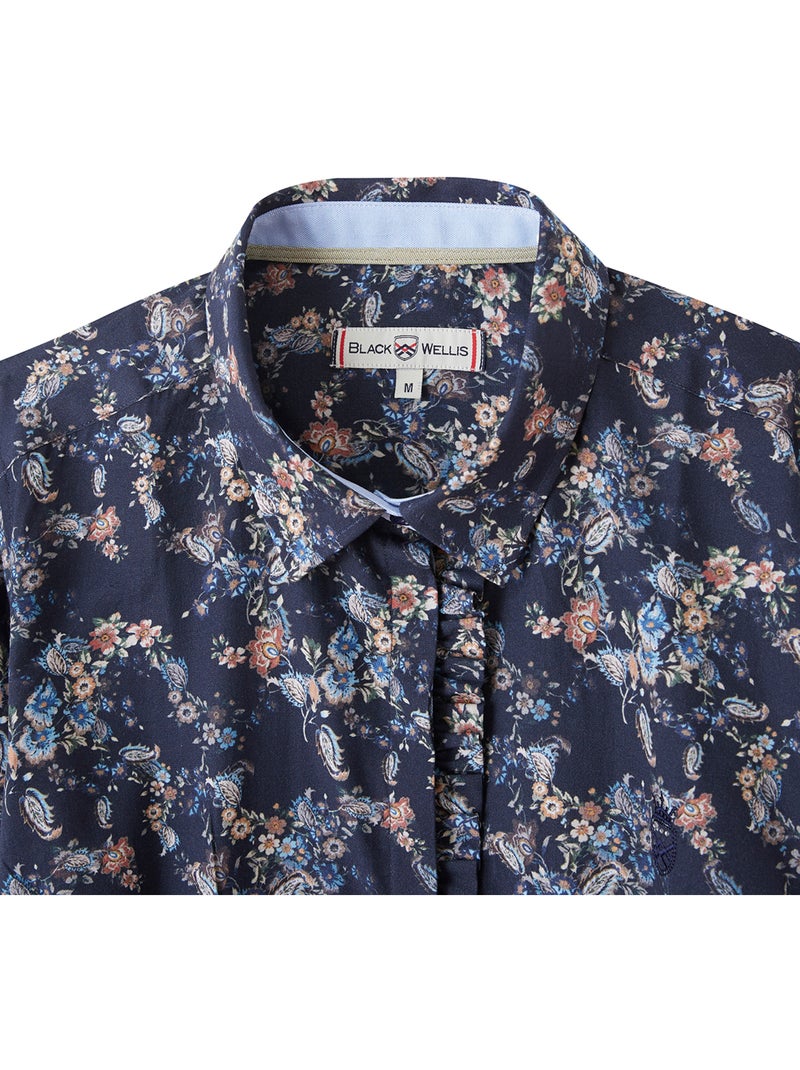 CHEMISE MADAME CASUAL BOUQUET Bleu - Kiabi