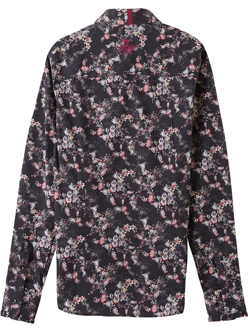 CHEMISE MADAME CASUAL FLOWERS Noir - Kiabi