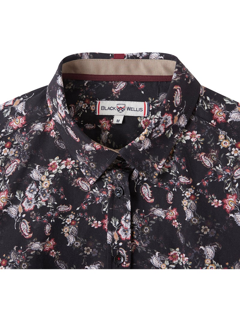CHEMISE MADAME CASUAL FLOWERS Noir - Kiabi