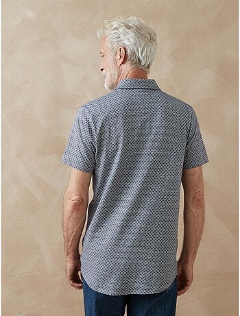 Chemise maille jacquard manches courtes