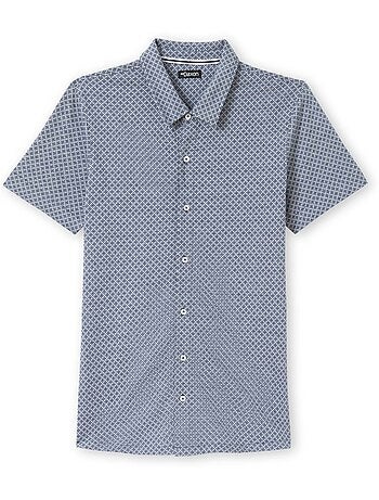 Chemise maille jacquard manches courtes