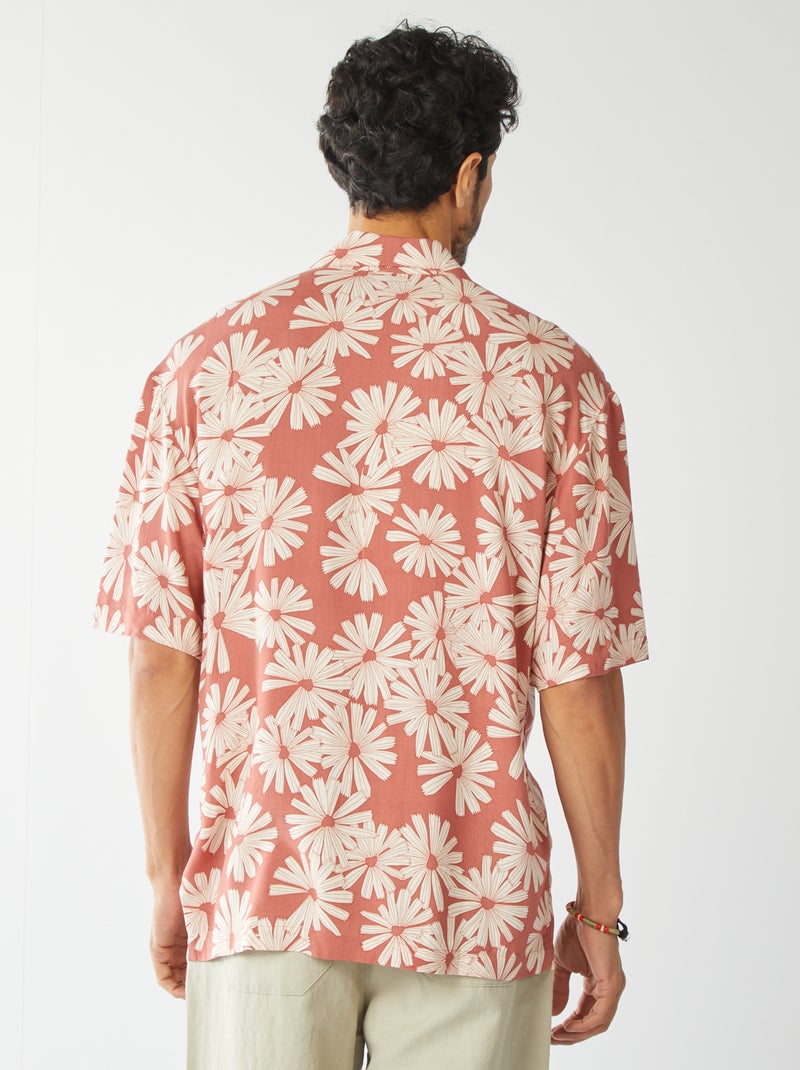 Chemise manches courte à motif Rouge - Kiabi