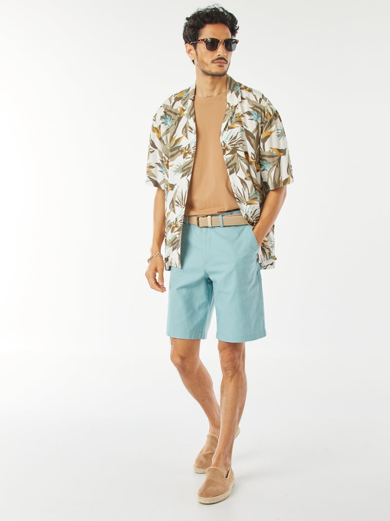 Chemise manches courte à motif Vert - Kiabi